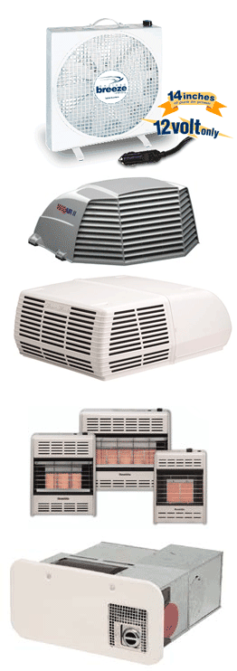 portable fans, air vents, and a/c units